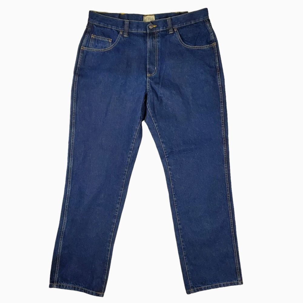 RedHead‎ Mens Jeans Size 38 x 34* Classic Fit Dark Wash Blue Denim Straight Leg